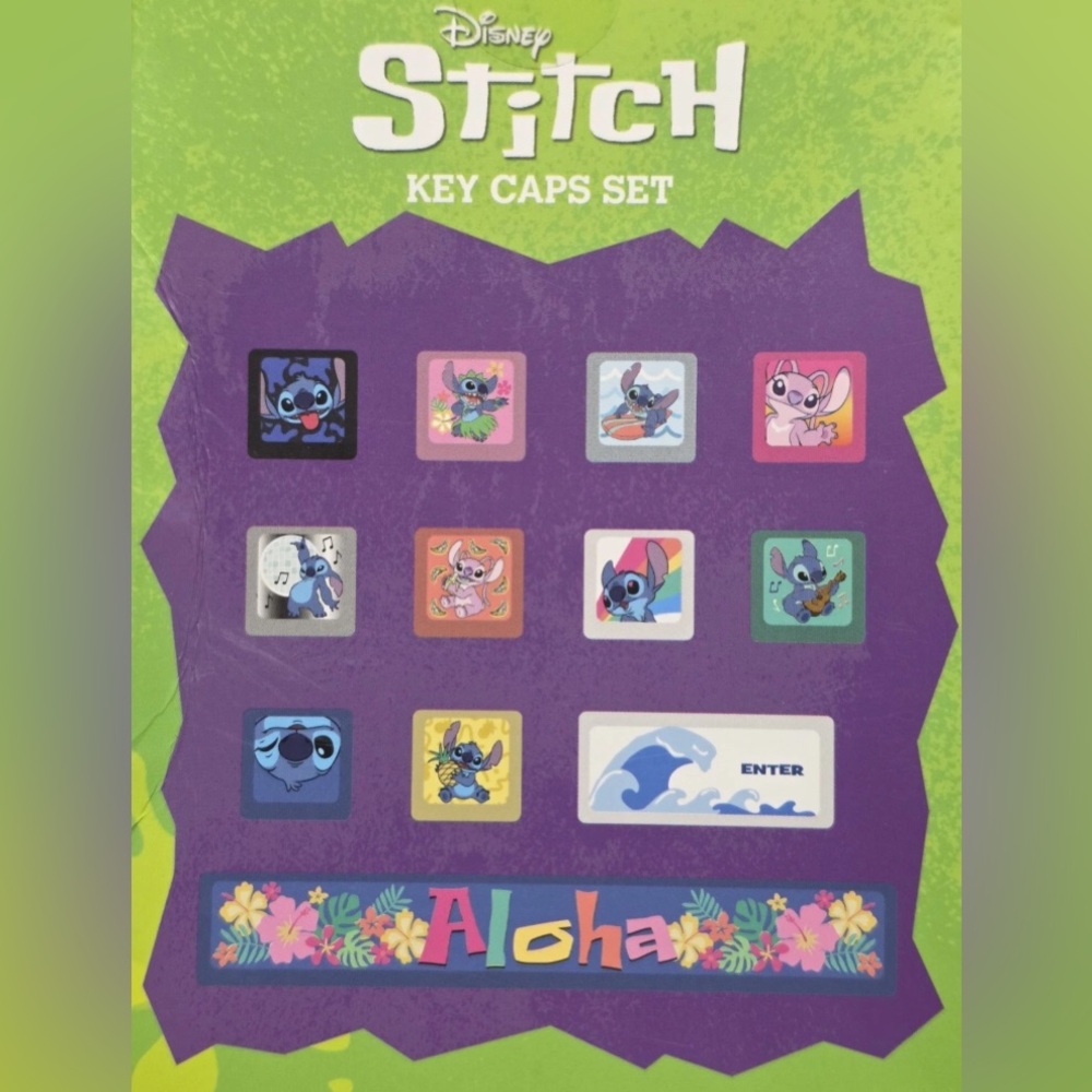 Disney Stitch Mechanical Keyboard Keycap Interchangeable  includes mini Stitch